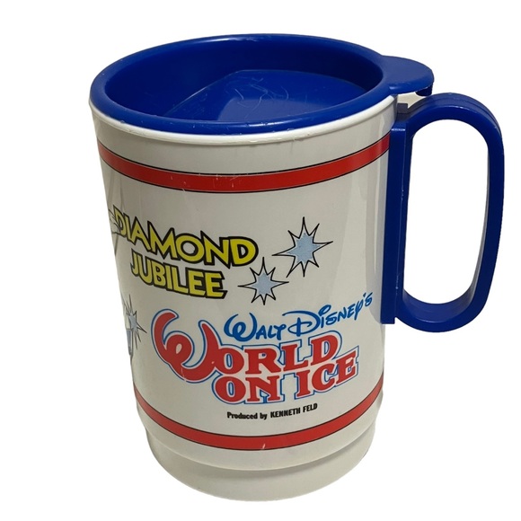 Disney On Ice Mickey's Diamond Jubilee 1988 Handle Cup w Lid - Picture 4 of 8